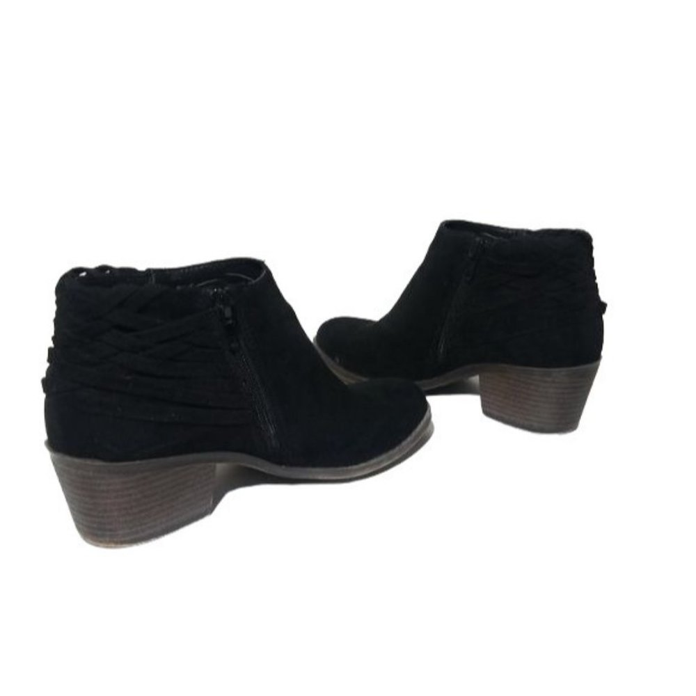 Fergalicious Bayou Woven Back Suede Ankle Booties in Black Womens Size 7 M - Picture 6 of 10